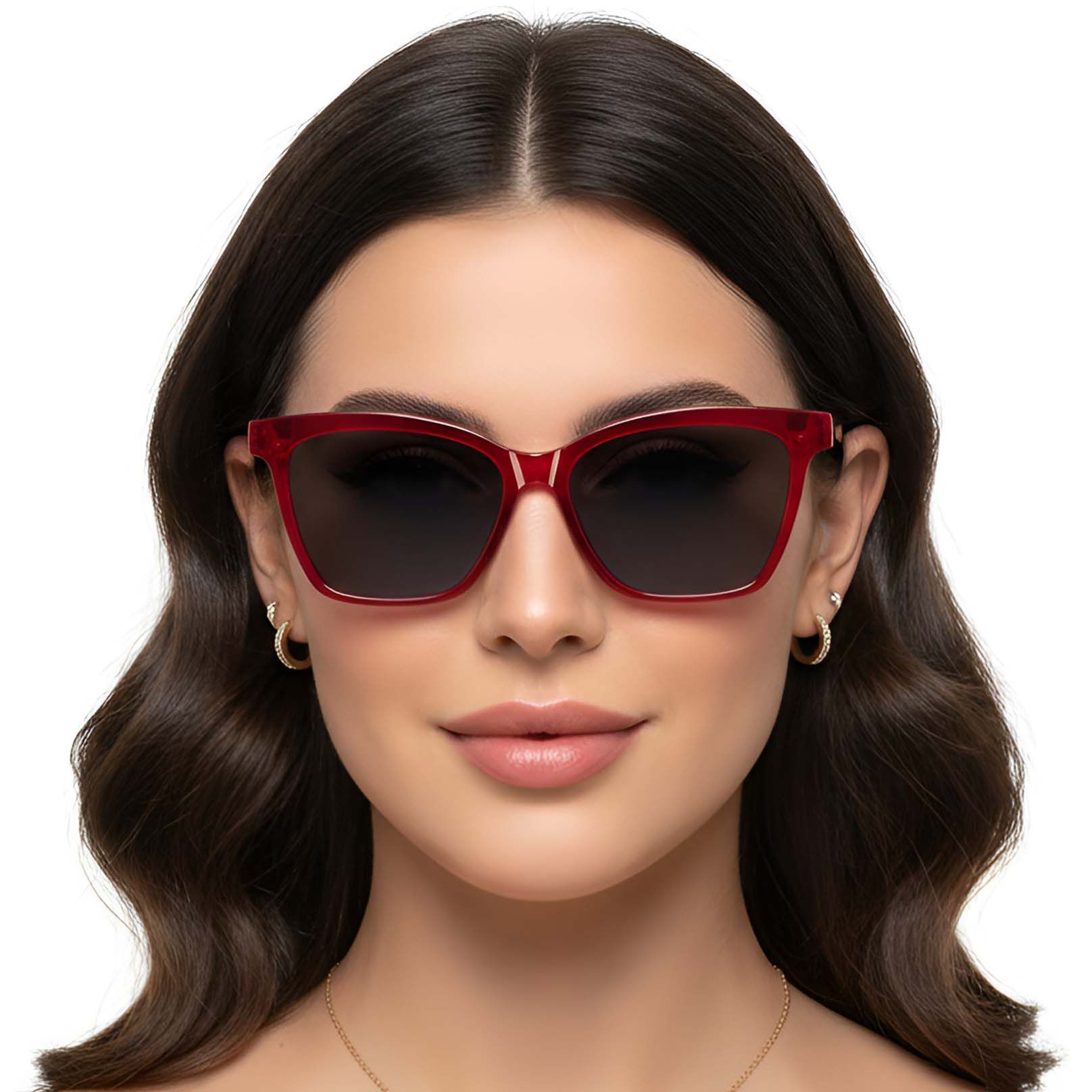 Butterfly Red TR90 Clip-on Sunglasses #BS0420-0407
