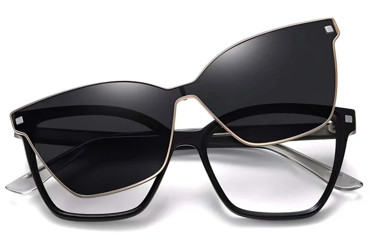 Butterfly Black TR90 Clip-on Sunglasses #BS0420-0408