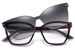 Gafas de sol con clip TR90 en color morado mariposa # BS0420-0409