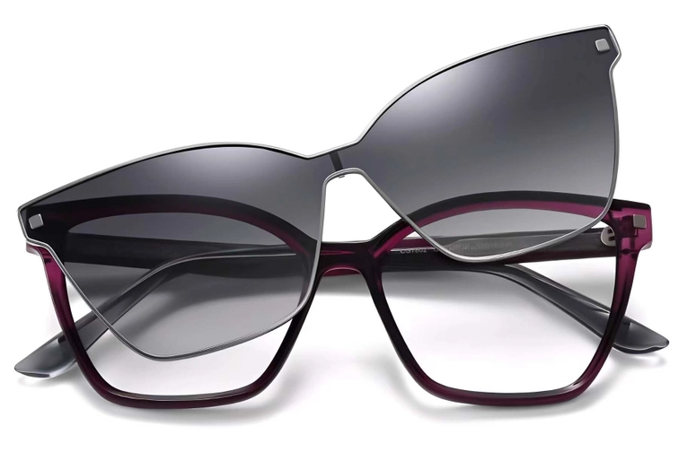 Butterfly Purple TR90 Clip-on Sunglasses #BS0420-0409
