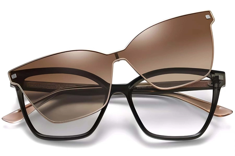 Gafas de sol con clip TR90 verde mariposa # BS0420-0410