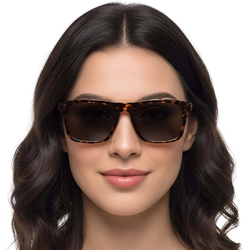 Rectangular Brown TR90 Clip-on Sunglasses #BS0420-0412