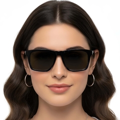 Rectangular Black TR90 Clip-on Sunglasses #BS0420-0413