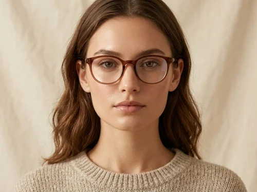 Lunettes ovales marron TR90 #BS0420-0414