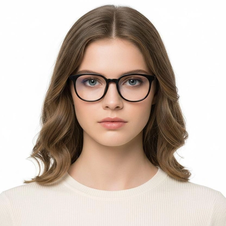 Lunettes ovales noires TR90 #BS0420-0416