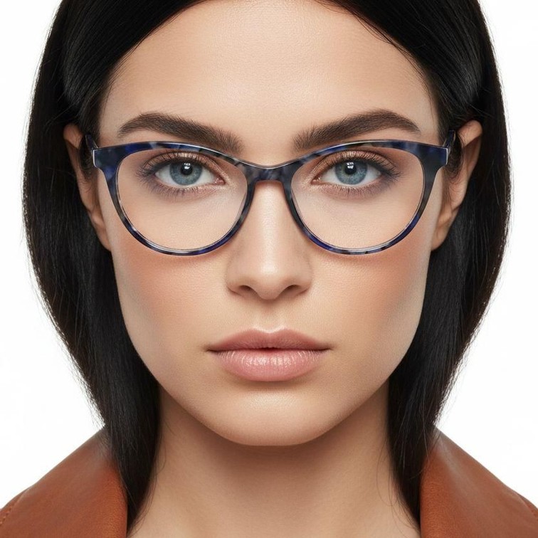 Acetatbrille mit Schmetterlingsmotiv und Schildpattmuster #BS0420-0418