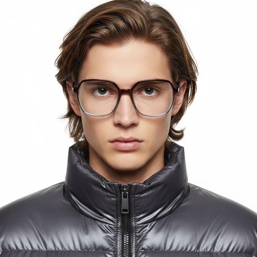 Gafas rectangulares de acetato rojo #BS0420-0419