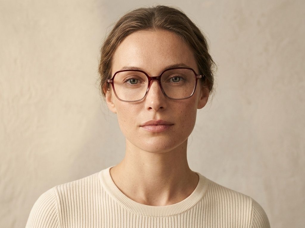 Oval Red Acetate Glasses #BS0420-0420