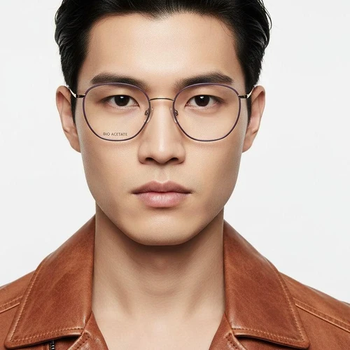 Oval Brown Acetate Glasses #BS0420-0421