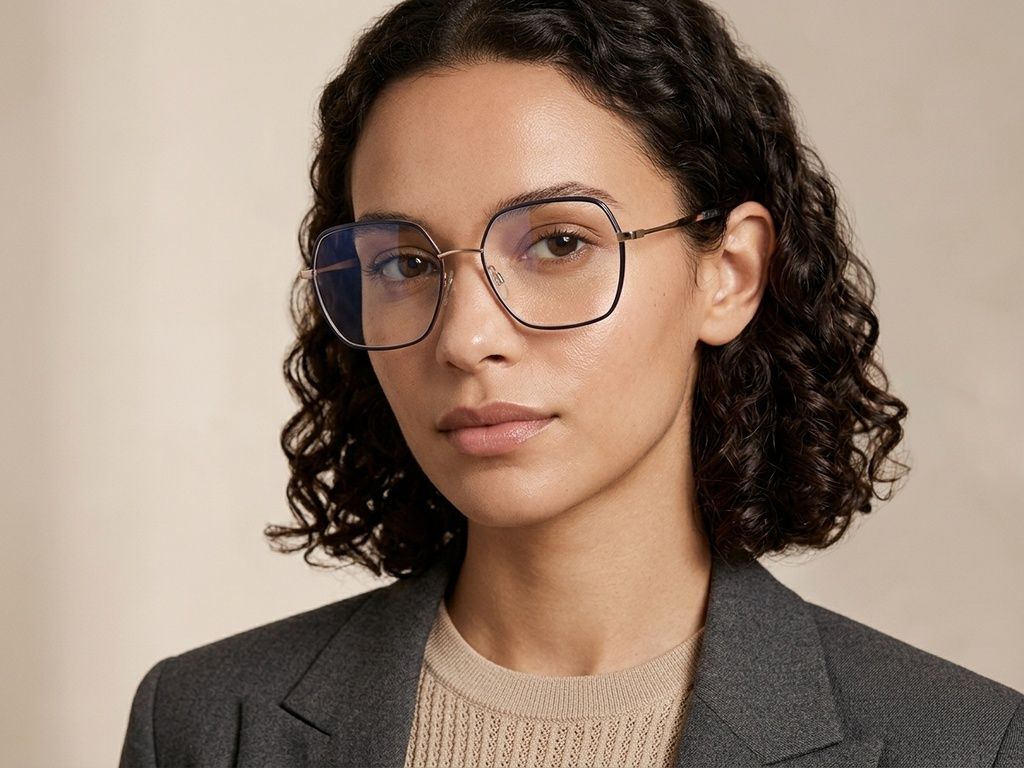 Geometric Blue Metal Glasses #BS0420-0429