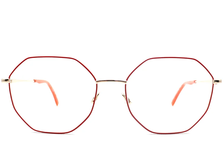 Gafas geométricas de metal rojo #BS0420-0431