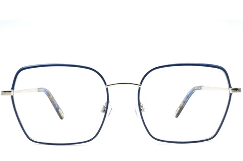 Lunettes géométriques en métal bleu #BS0420-0432
