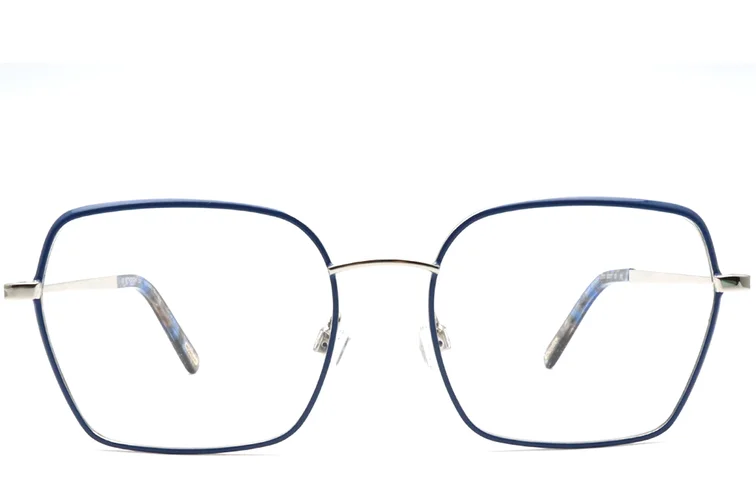 Occhiali geometrici in metallo blu #BS0420-0432