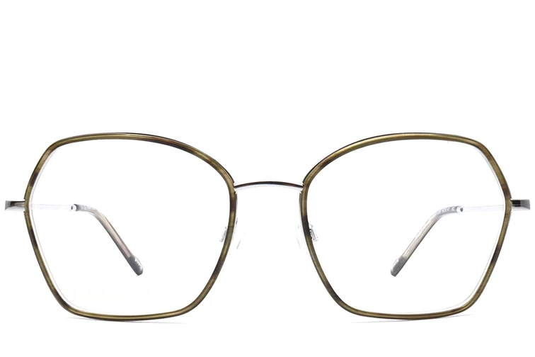 Geometrische braune Eco-Acetatbrille #BS0420-0435