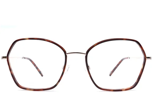 Lunettes géométriques en acétate écologique motif écaille de tortue #BS0420-0436