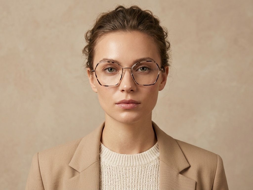 Gafas geométricas de acetato ecológico de carey n.° BS0420-0437