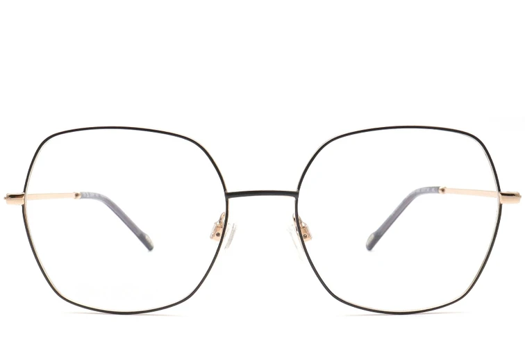 Geometrische Brille aus schwarzem Metall #BS0420-0438