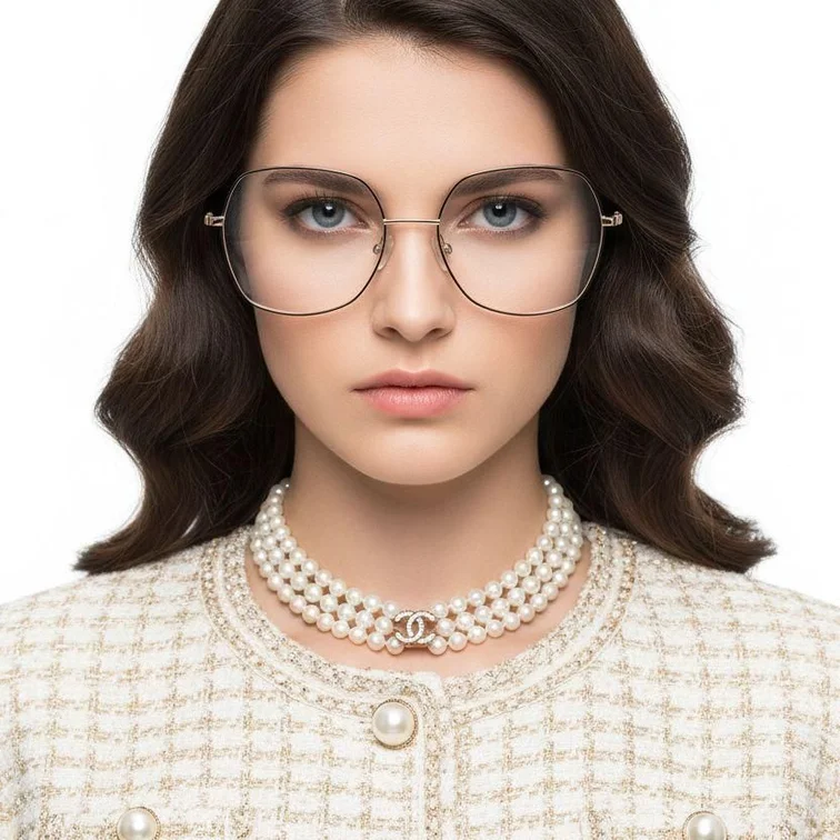 Lunettes géométriques en métal noir #BS0420-0438