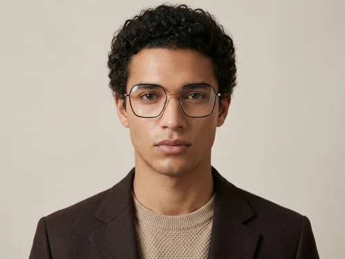 Lunettes ovales en métal noir #BS0420-0440
