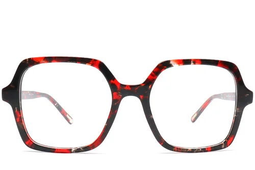 Lunettes rectangulaires en acétate écaille de tortue #BS0420-0444
