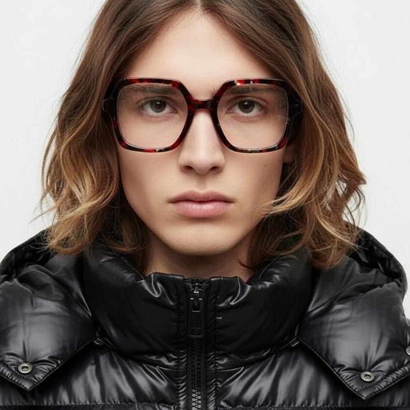 Rectangular Tortoiseshell Acetate Glasses #BS0420-0444