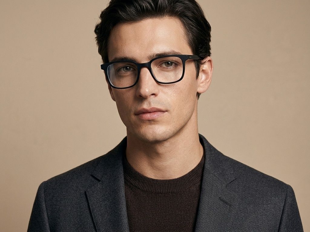 Gafas rectangulares de acetato ecológico negro #BS0420-0446