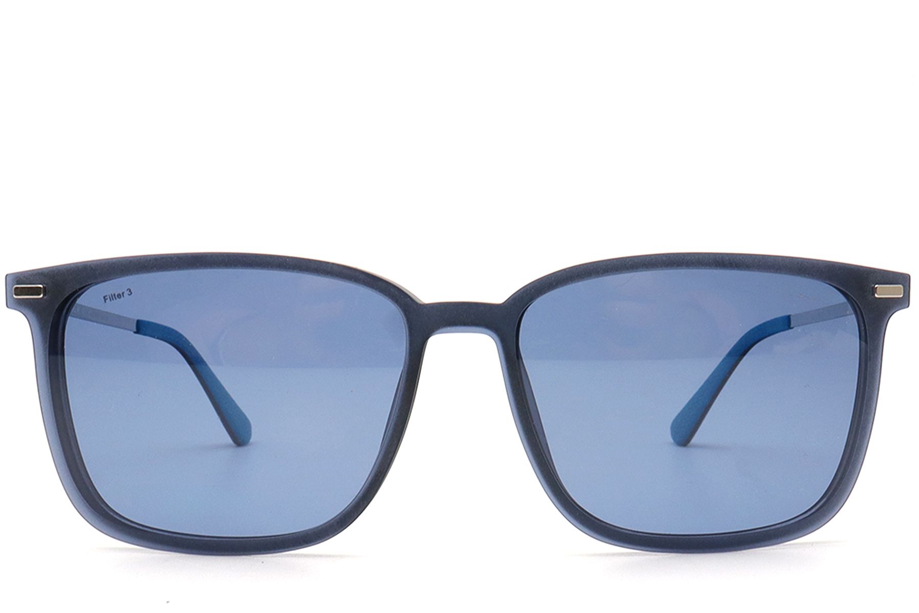 Rectangular Blue Ultem Clip-on Sunglasses #BS0420-0447