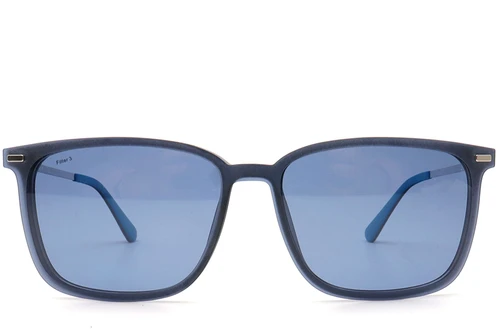 Lunettes de soleil rectangulaires bleues Ultem à clip #BS0420-0447