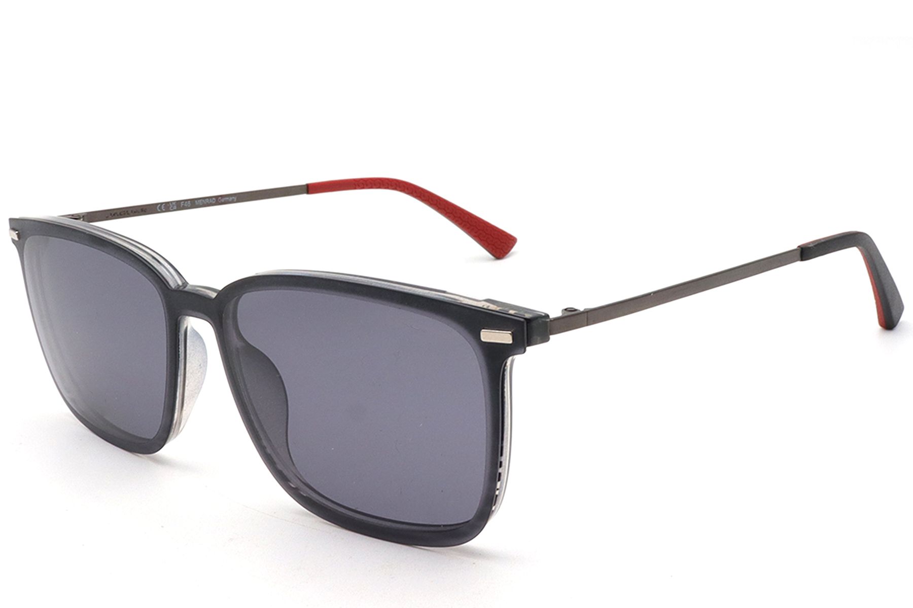 Gafas de sol rectangulares negras Ultem con clip n.° BS0420-0448