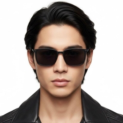 Gafas de sol rectangulares negras Ultem con clip n.° BS0420-0448