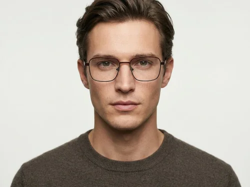 Lunettes rectangulaires en métal noir #BS0420-0450