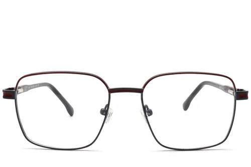 Lunettes rectangulaires en métal noir #BS0420-0450