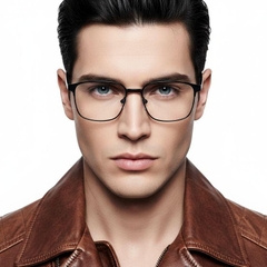 Gafas rectangulares de metal negro #BS0420-0451