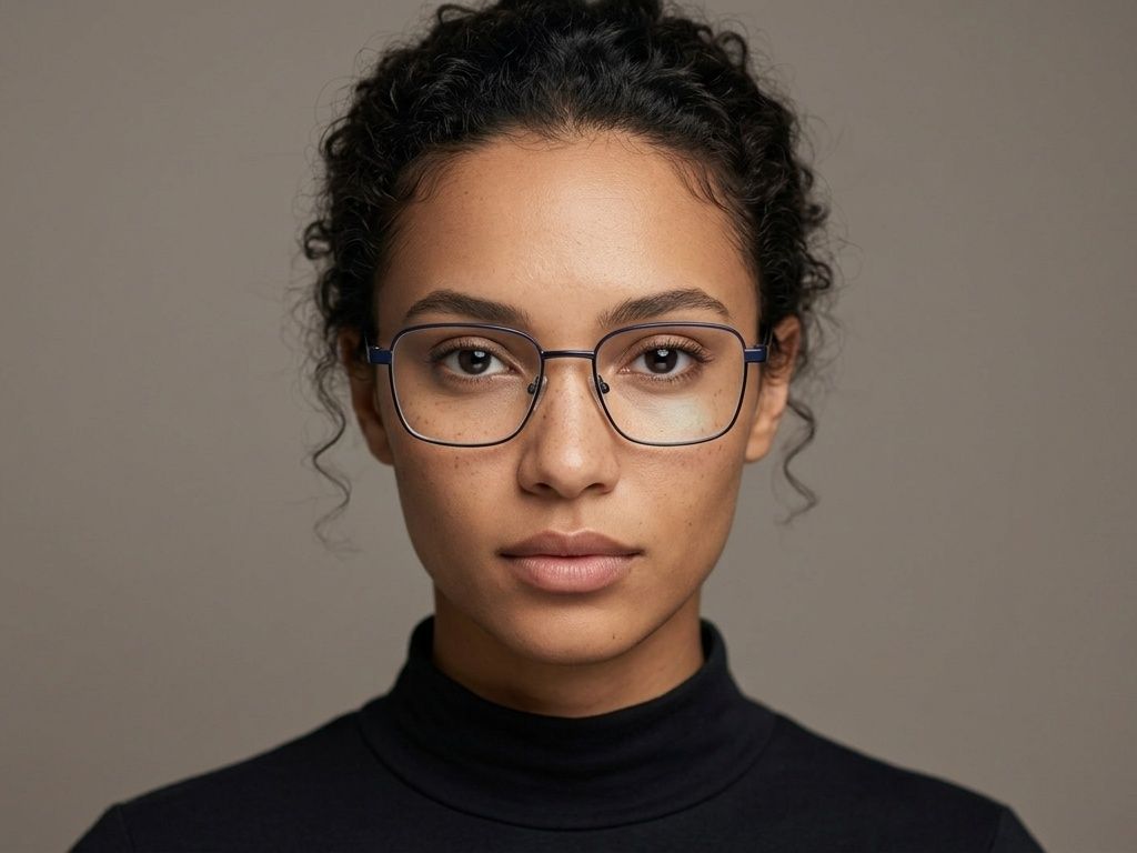 Gafas rectangulares de metal negro #BS0420-0452