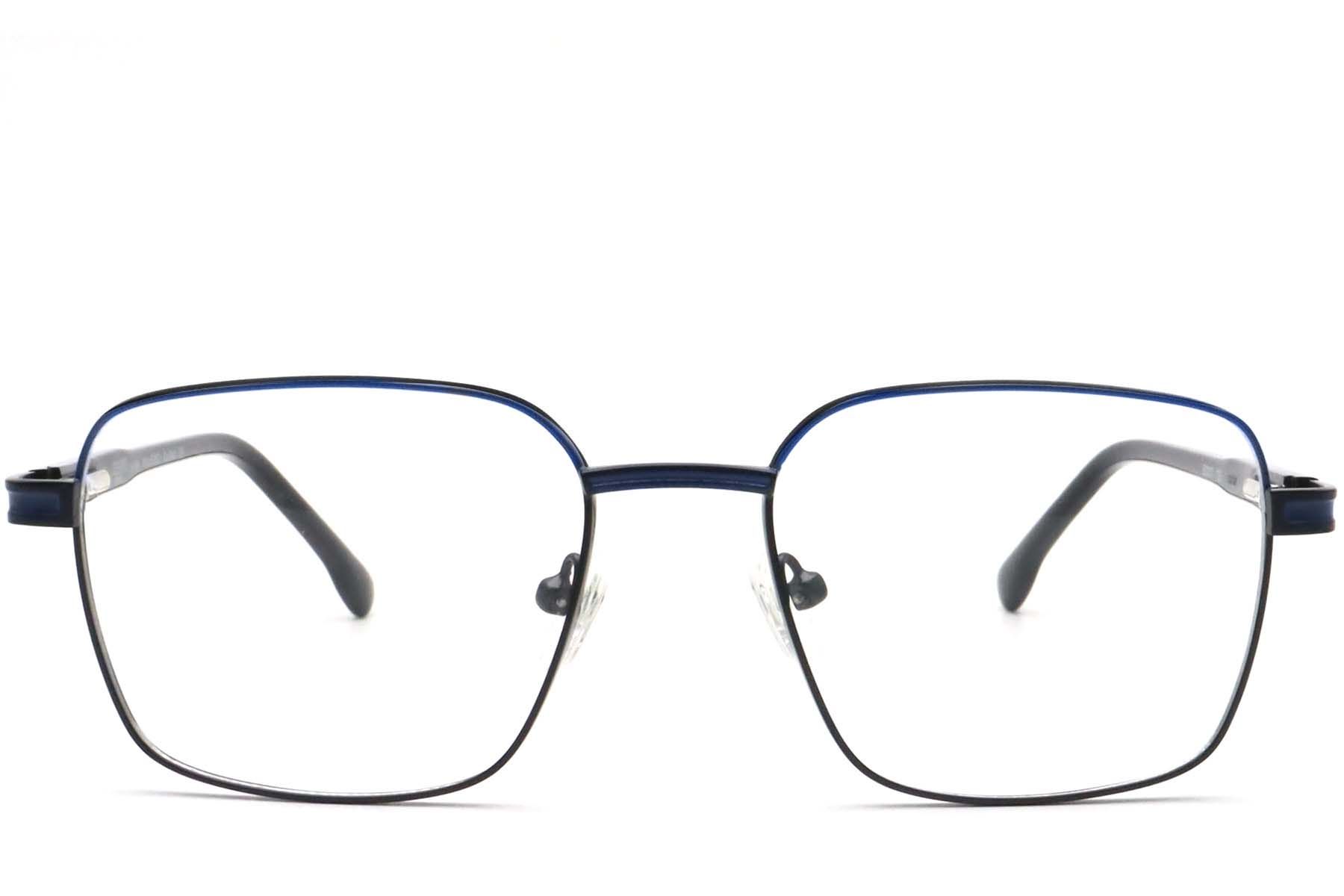 Rechteckige schwarze Metallbrille #BS0420-0452