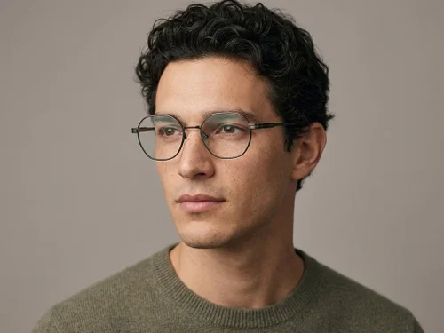 Lunettes géométriques en métal vert #BS0420-0453