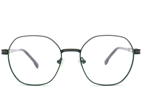 Lunettes géométriques en métal vert #BS0420-0453