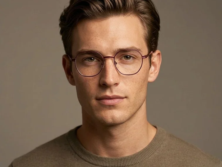 Gafas geométricas de metal morado #BS0420-0454