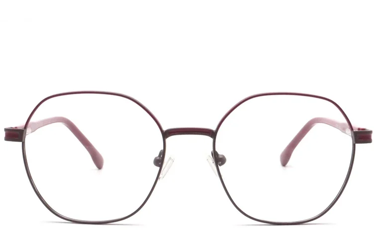 Gafas geométricas de metal morado #BS0420-0454