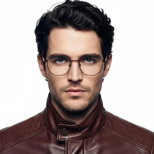 Lunettes géométriques en métal violet #BS0420-0454