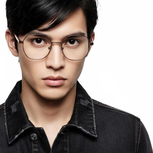 Lunettes géométriques en métal marron #BS0420-0455