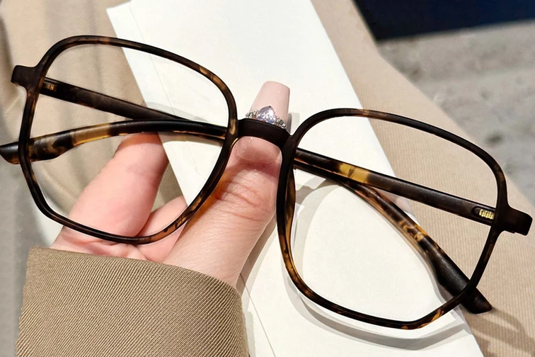 Gafas geométricas de carey TR90 #BS0423-0020