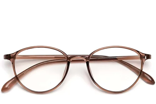 Lunettes ovales marron TR90 #BS0423-0028