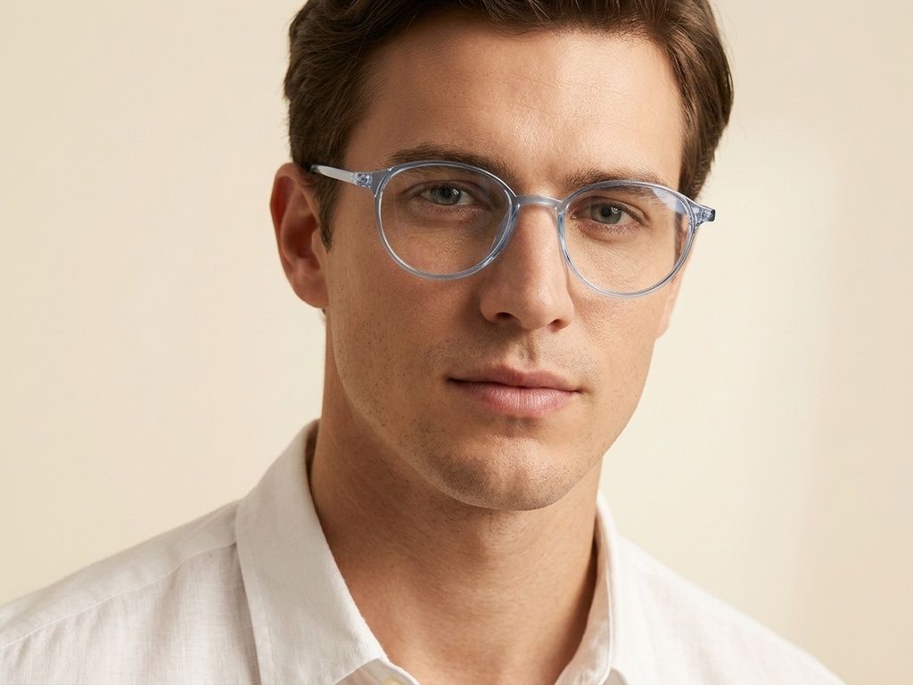 Lunettes ovales bleues TR90 #BS0423-0029