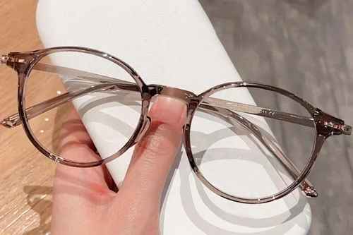Lunettes ovales marron TR90 #BS0423-0034