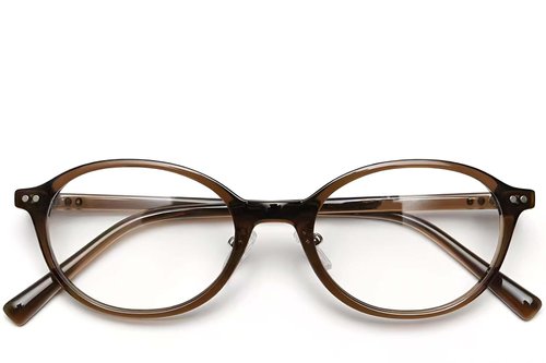 Lunettes ovales marron TR90 #BS0423-0051