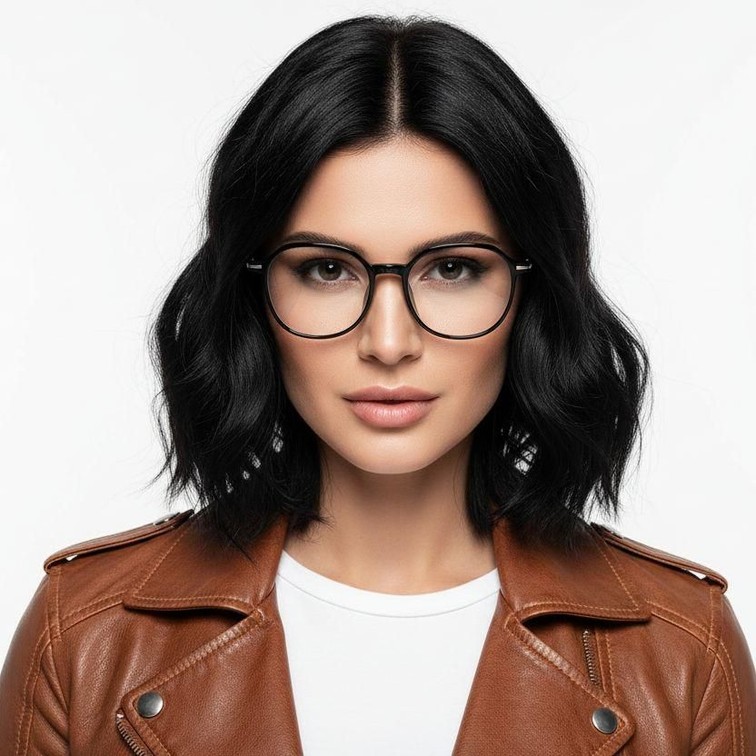 Geometric Black TR90 Glasses #BS0423-0058
