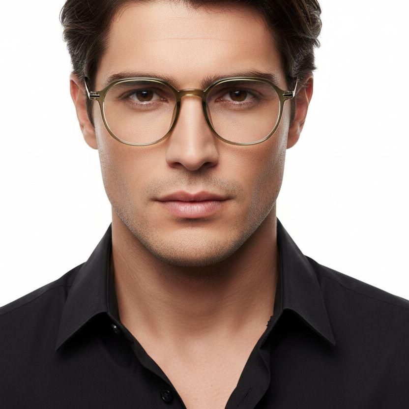 Geometric Green TR90 Glasses #BS0423-0060