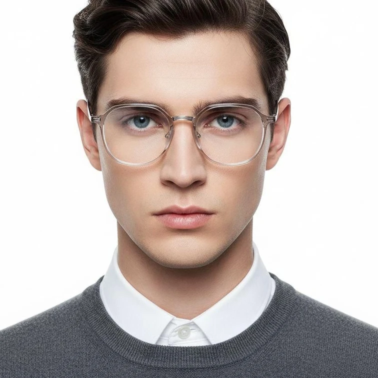 Geometric Grey TR90 Glasses #BS0423-0063