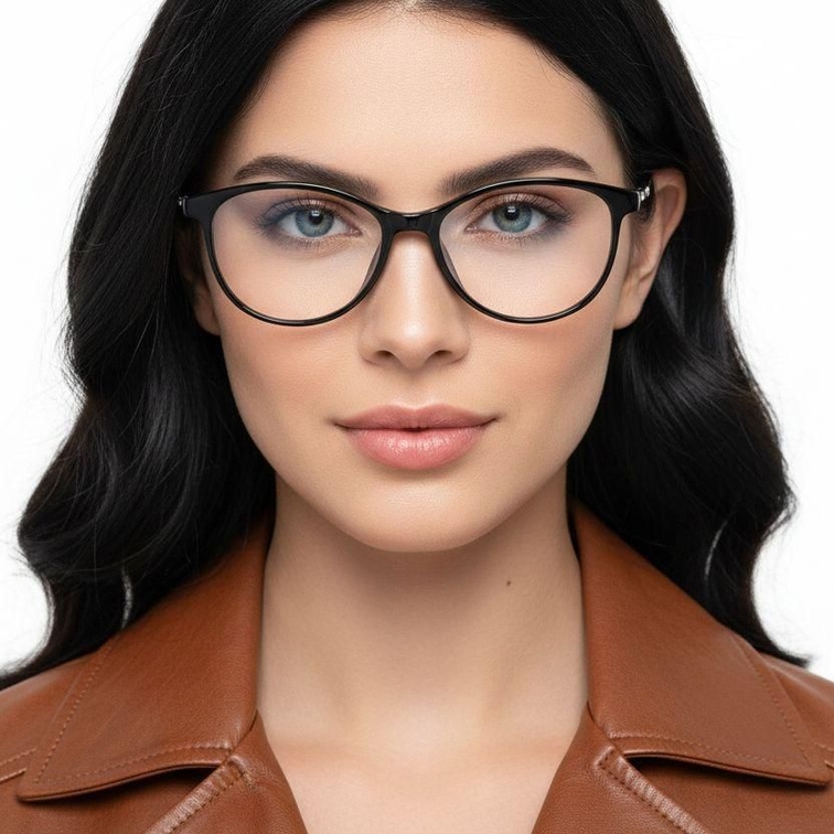 Gafas ovaladas negras TR90 #BS0423-0072